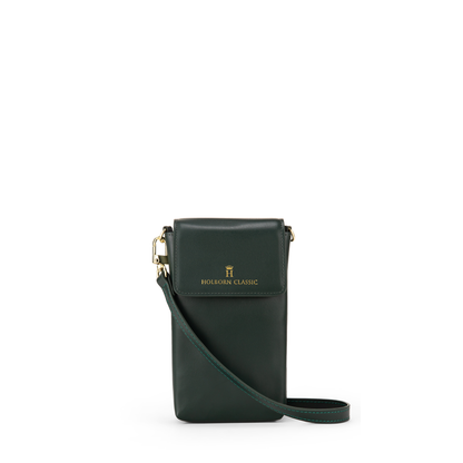 Anna Leather Phone Pouch Flapped - Green