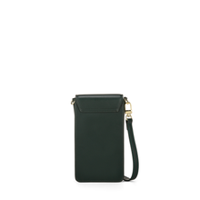 Load image into Gallery viewer, Anna Leather Phone Pouch Flapped - Green