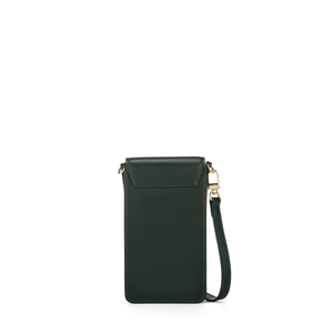 Anna Leather Phone Pouch Flapped - Green