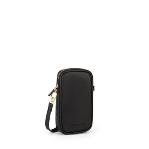 Luna Leather Phone Pouch Zipped - Black