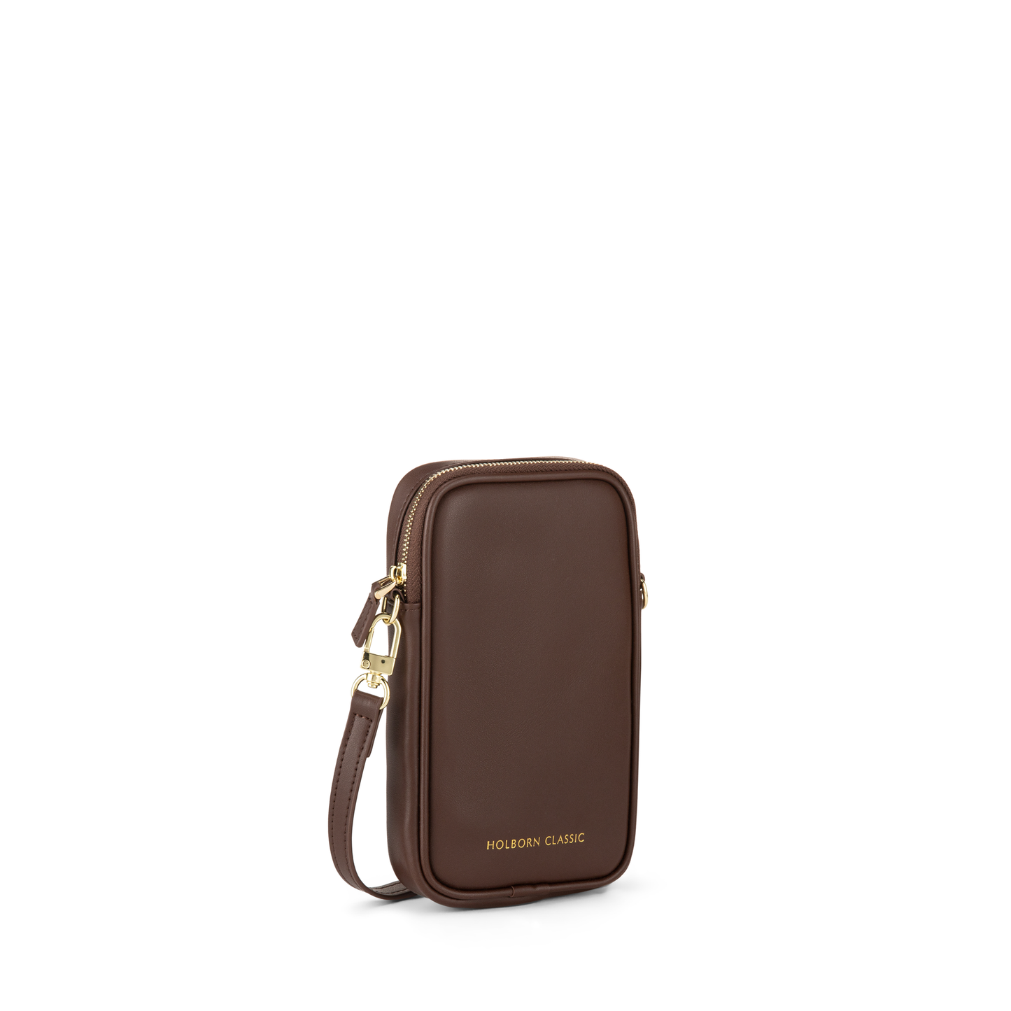 Luna Leather Phone Pouch Zipped - Brown